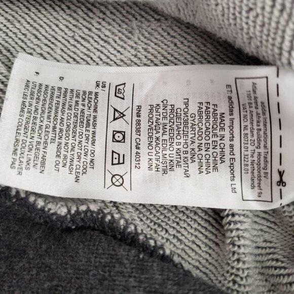 ADIDAS Hoodie Youth Medium (11-12) Sweatshirt Pullover  Grey with Gold … - Picture 9 of 10